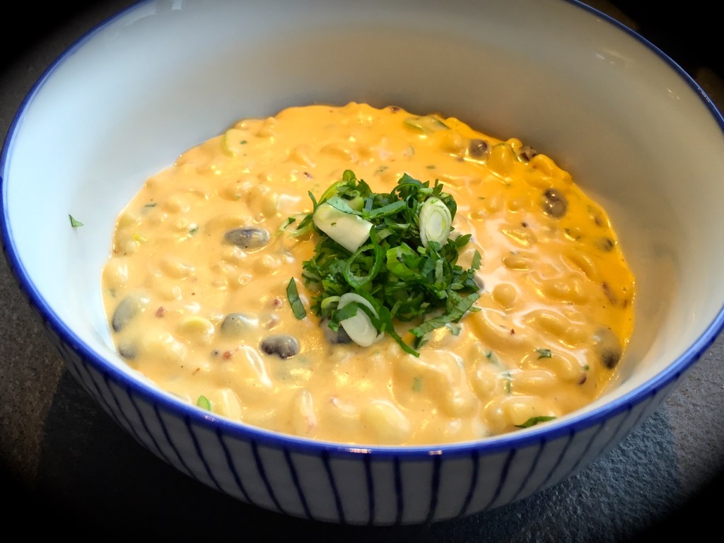 Mac ‘n Cheese with Black Beans and Chipotle (+Waffles)