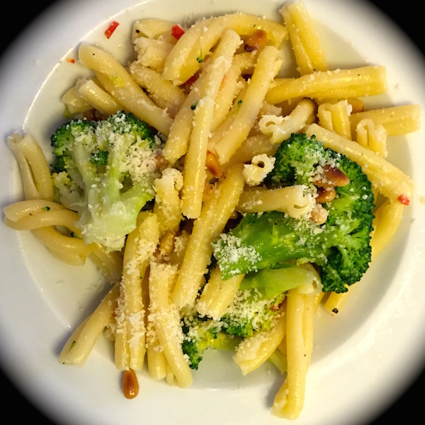 Pasta with Broccoli, Red Chili Pepper and Pine Nuts