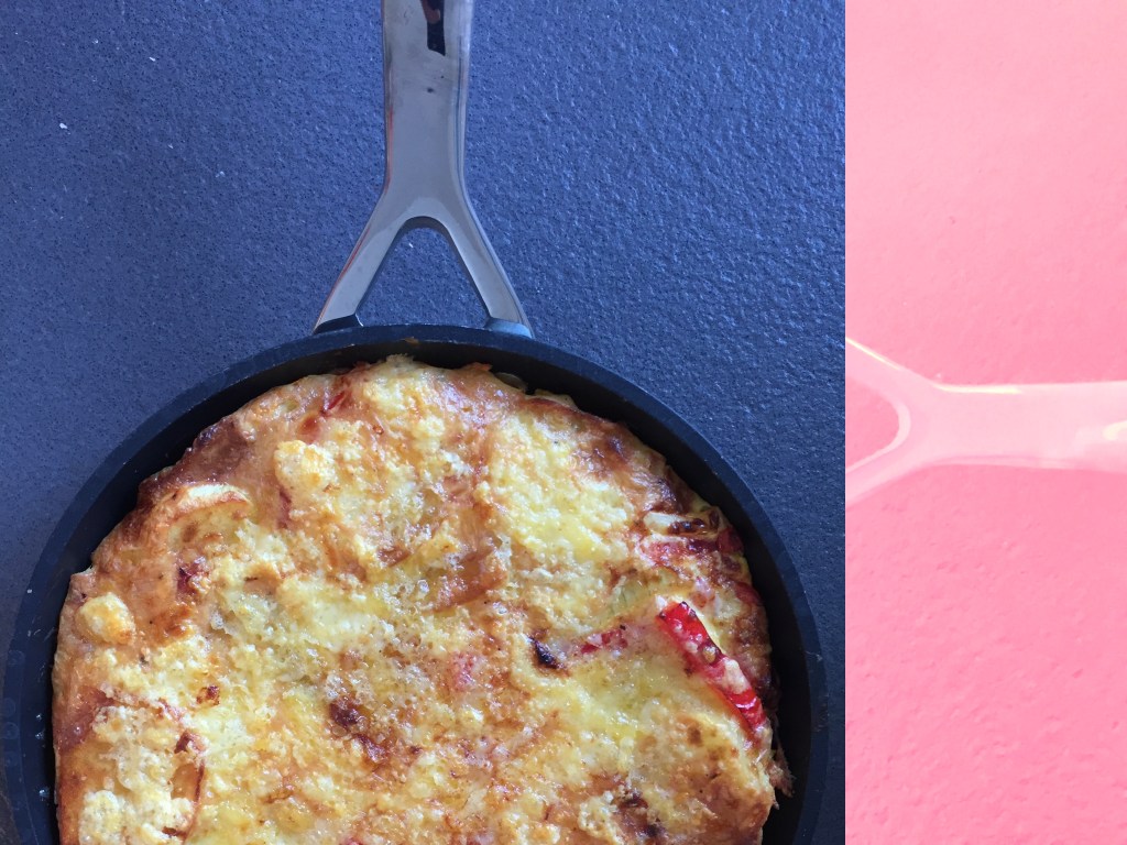 Spanish Tortilla with Onions and Red Pepper