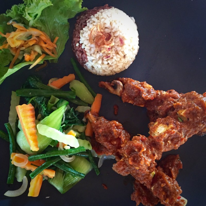 Tofu and Tempe skewers