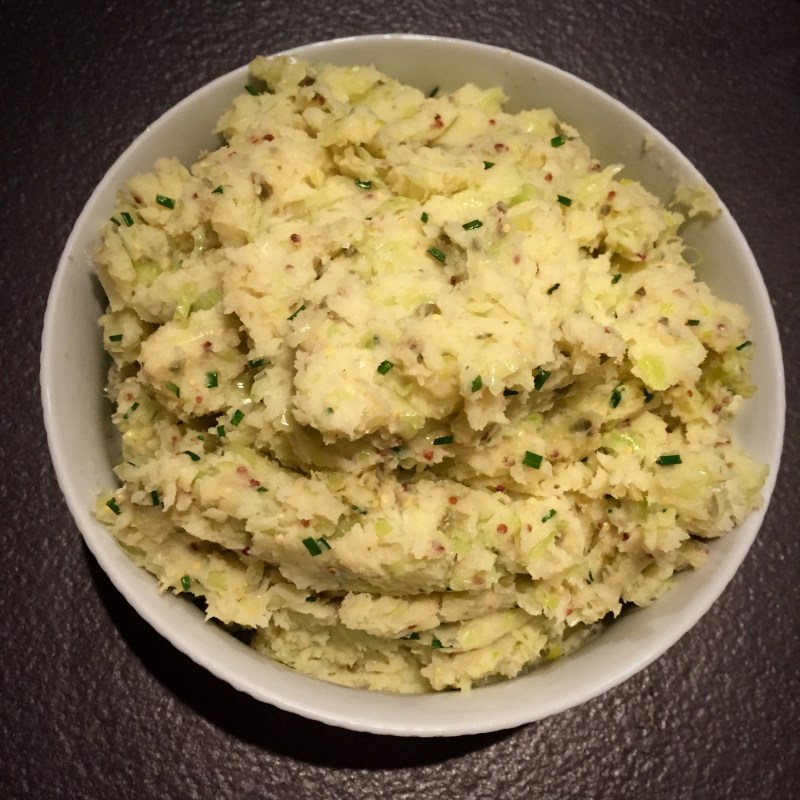 leek chive and caper mash