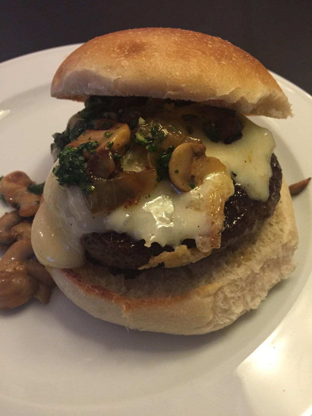Asado Burger with Chimichurri and Provolone