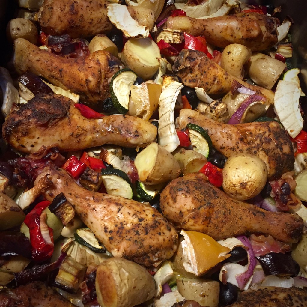 Mediterranean Oven Bake with Chicken Drumsticks ​and Veggies