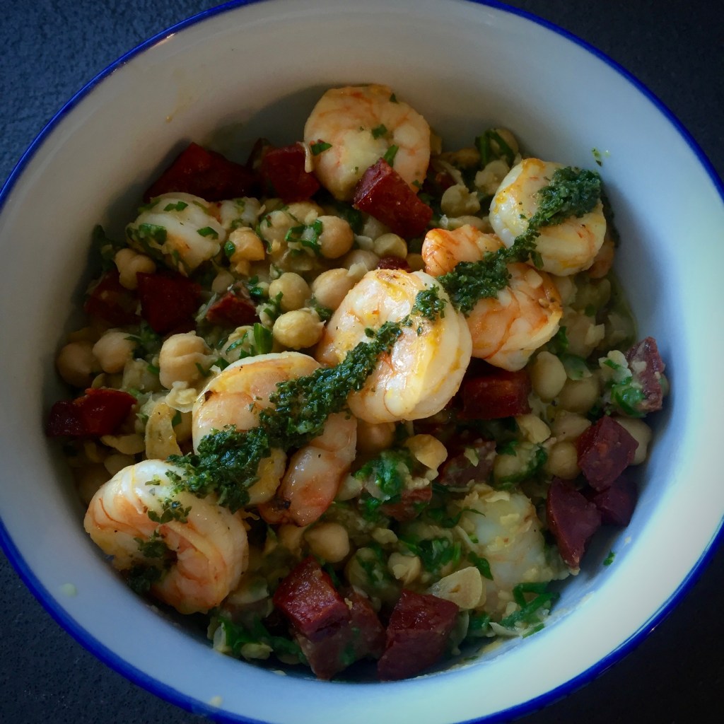 Chickpea, Shrimp and Chorizo Salad