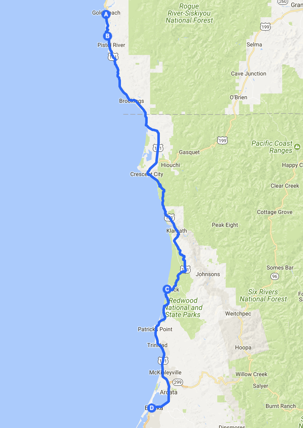 route 4 gold beach eureka