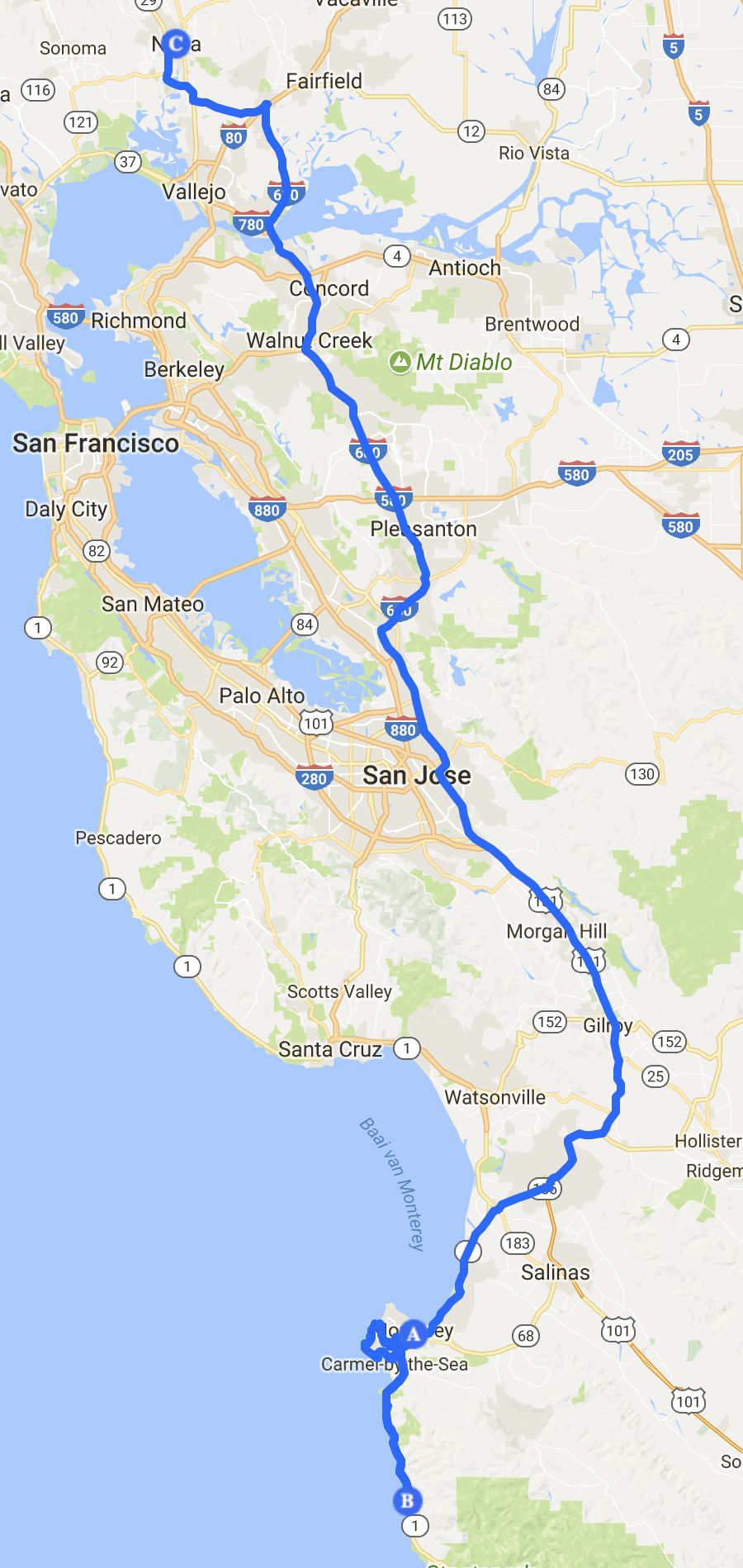 route 9 Monterrey - Napa