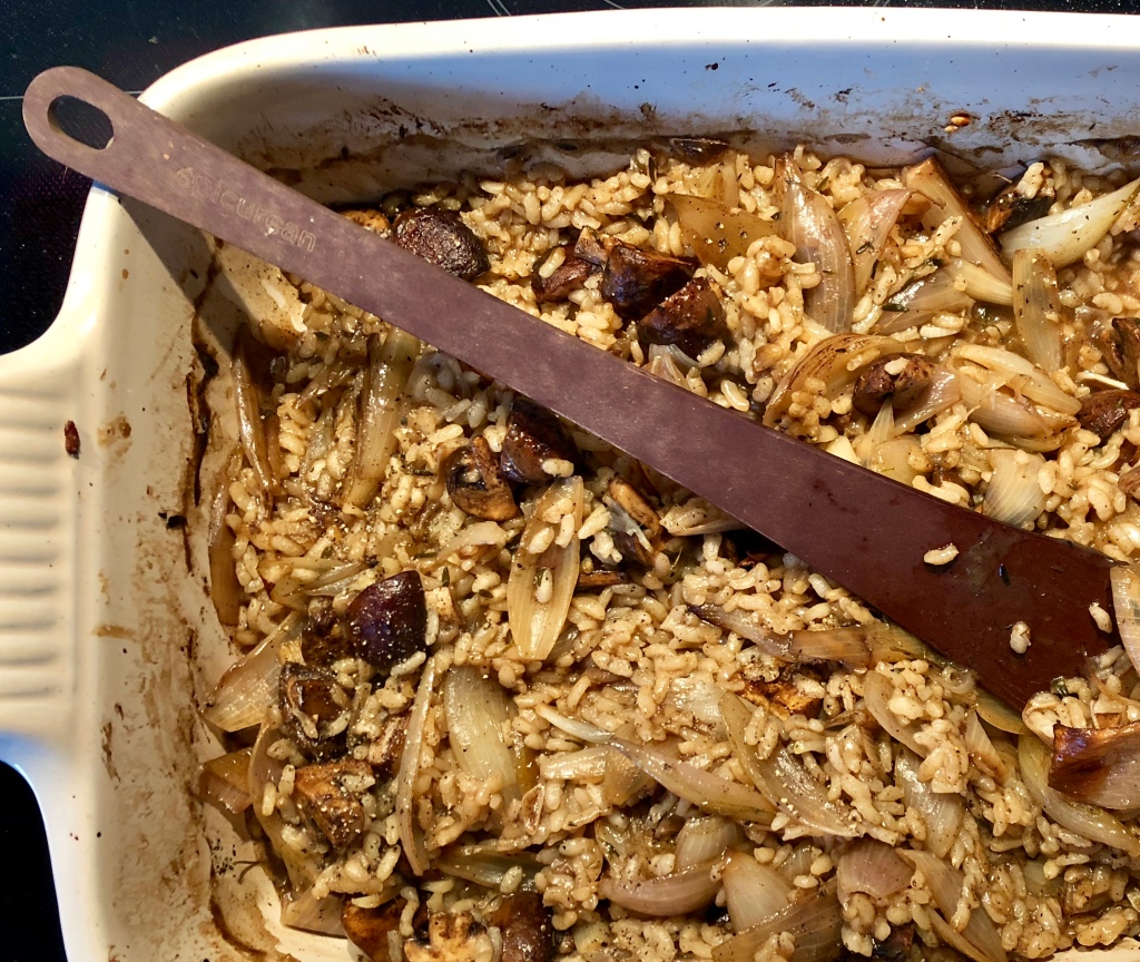 Shallot and Mushroom Oven Risotto by Hugh Fearnley-Whittingstall