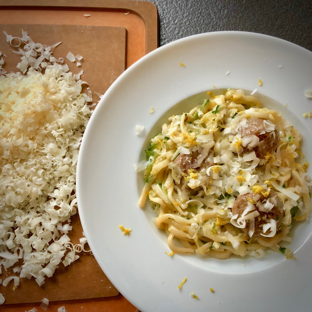 Courgette and Meatball Tagliatelle