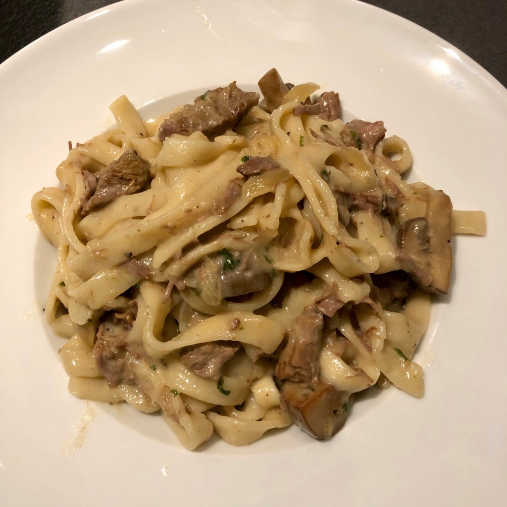 Tagliatelle with Slow Cooker Beef Stroganoff